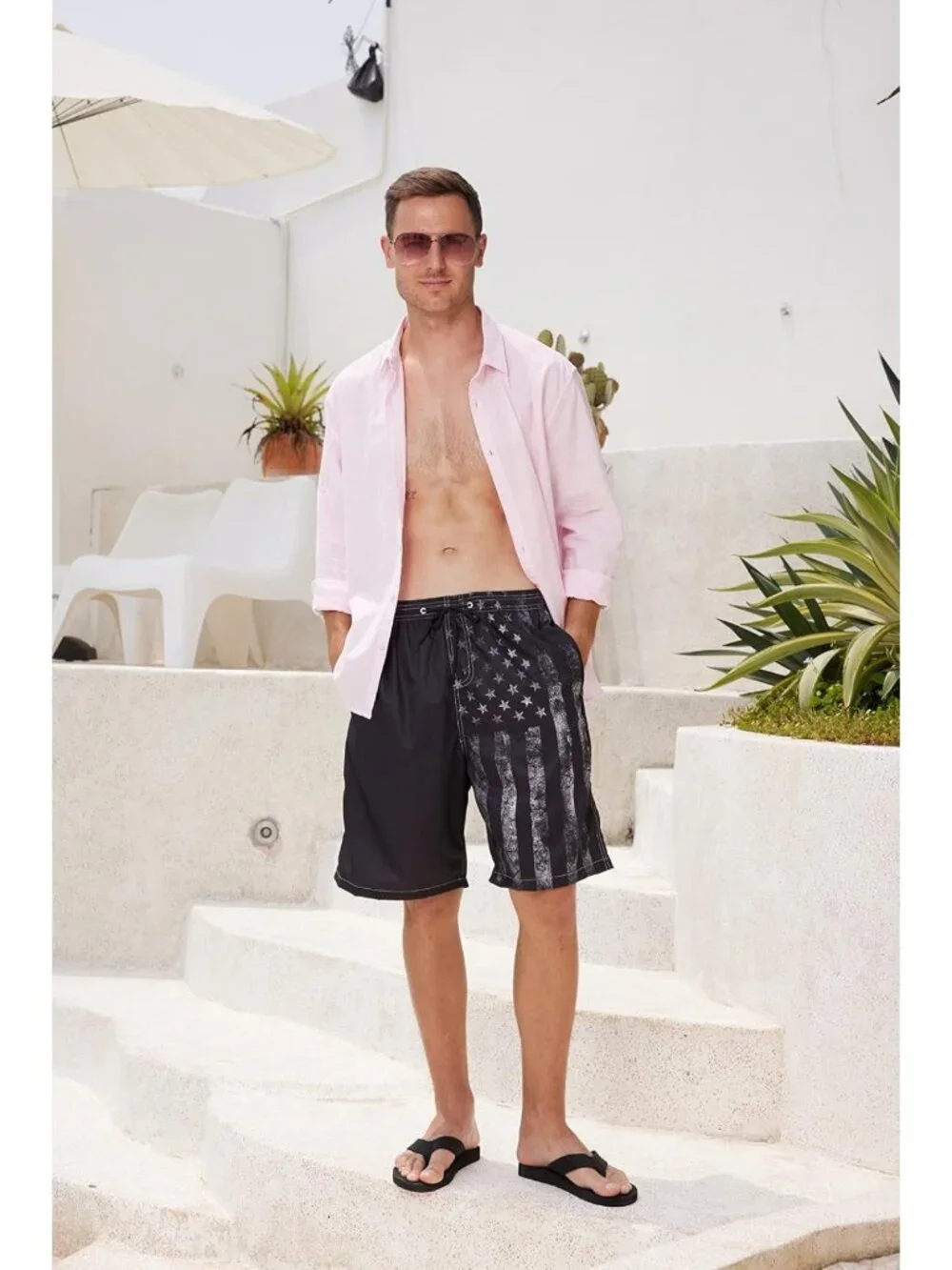 Quick Dry Men's Swim Trunks, Breathable Board Shorts, Big & Tall Beachwear